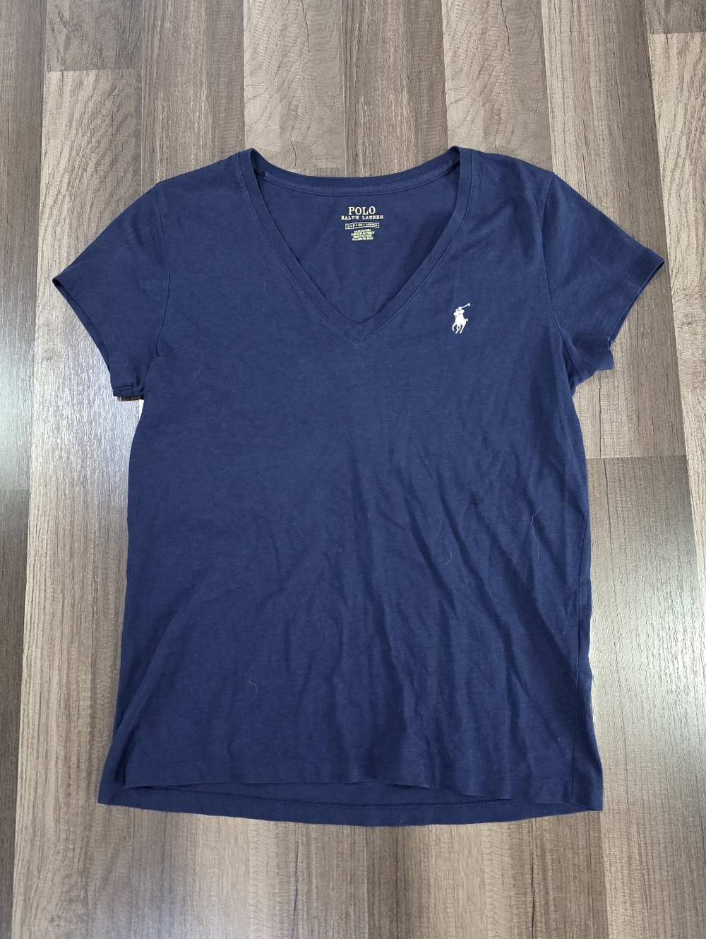 Polo Ralph Lauren Classic Navy Blue V Neck Pony Logo Short Sleeve T-Shirt. S